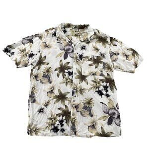 Islander Hawaiian Shirt Mens Medium Floral Pineapple Button Down